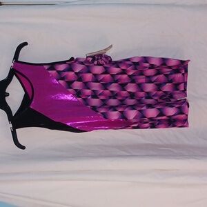 Dankskin Now Print Keyhole Back Biketard size XXL 18 NWT